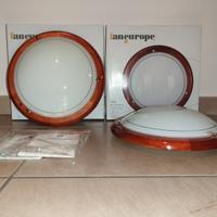 Coppia plafoniere in legno