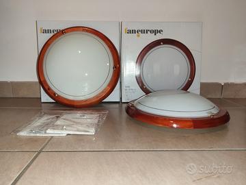 Coppia plafoniere in legno