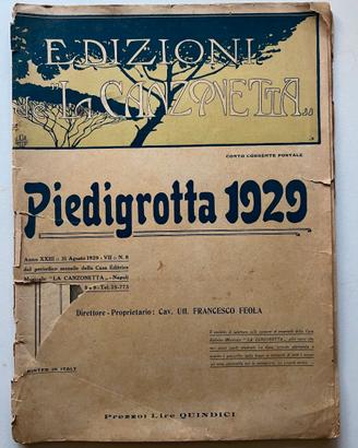 Raro Canzoniere Piedigrotta 1929 La Canzonetta