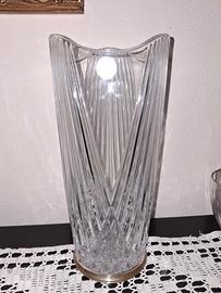 vaso cristallo e argento  anni 80