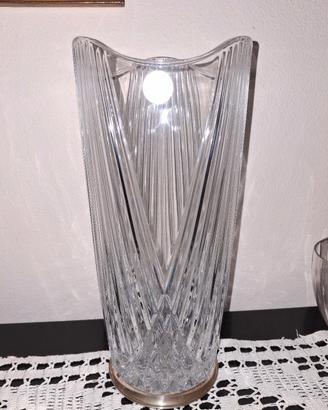 vaso cristallo e argento  anni 80