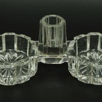 Porta pepe, sale e stuzzicadenti vintage in vetro