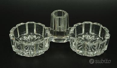 Porta pepe, sale e stuzzicadenti vintage in vetro