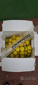 Palline tennis e tubo per raccoglierle 