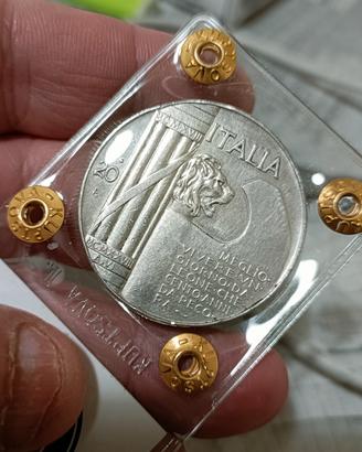 20 LIRE Elmetto 1928 N.C. periziata SPL