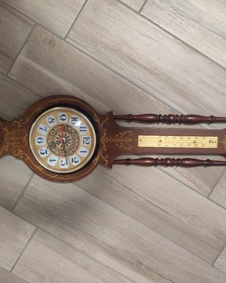 orologio vintage da parete con barometro 