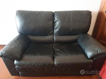 divano 2 posti pelle nero 