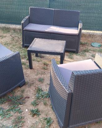Set da giardino in rattan 