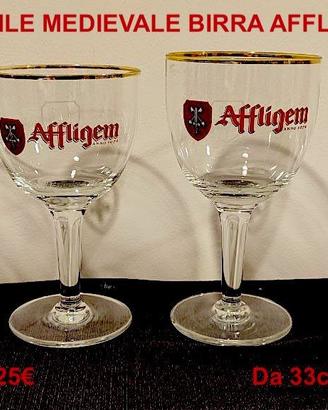 2 COPPIE DI CALICI MEDIEVALI, BIRRA AFFLIGEM