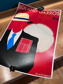 Stampa poster vintage Tennis Roland Garros Paris 1