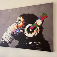 Quadro Dj Monkey Banksy (stampa su tela)