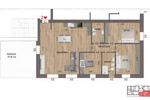 Appartamento di 144 m² con 4 locali e box auto a R