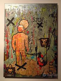 Quadro 50x70 materico fatto a mano  pezzo unico 