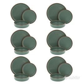 Servizio 18 piatti ceramica Autumn Pepper verde