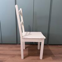 6 Sedie in Legno Massello Color Bianco