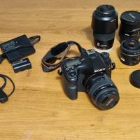 Fotocamera Reflex SONY A68 (ILCA68K) con 4 lenti