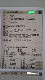 Jeep Avenger incidentata