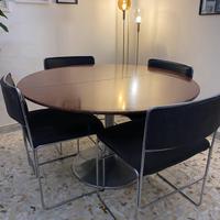 Tavolo allungabile anni 70 stile Tulip+4 sedie