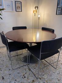 Tavolo allungabile anni 70 stile Tulip+4 sedie