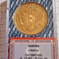 moneta 4 ducati d'oro
