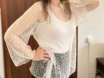 Maglione “Ragnatela” fatto a mano in mohair