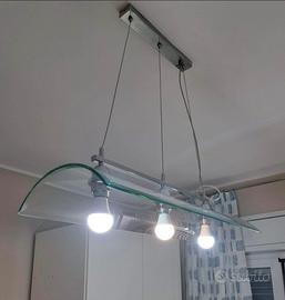 Lampadari in vetro a 3 luci- Perfette condizioni