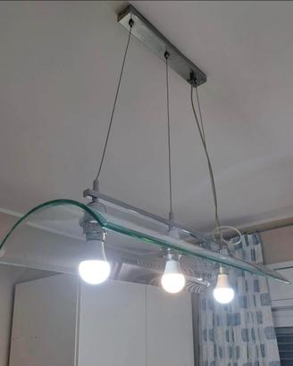 Lampadari in vetro a 3 luci- Perfette condizioni
