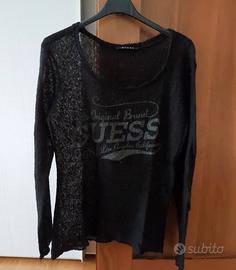 Maglia nera traforata Guess