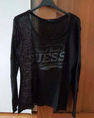 Maglia nera traforata Guess