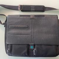 Borsa porta PC Piquadro pelle e tessuto