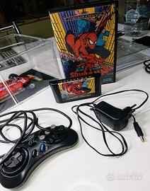 SEGA MEDA DRIVE SPIDERMAN +CONTROLLER+ALIMENTATORE