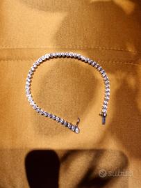 bracciale tipo tennis oro bianco e brillanti