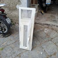 Finestrino in alluminio con foro passatubi 91x25cm