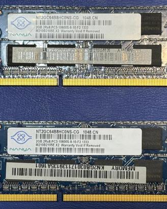 RAM sodimm 2x2gb ddr3 1333mhz PC3-10600