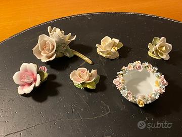 Lotto Rose Porcellana Capodimonte Originale 6 pz.