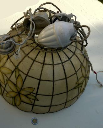 Lampadario a interruttore in ceramica e carrucola