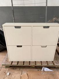 scarpiera in laminato bianco