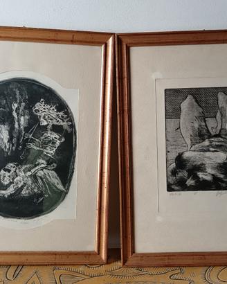 Coppia di stampe d’arte anni 70