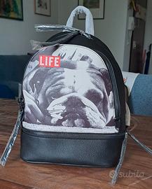 Zaino in ecopelle con bulldog 