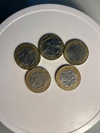 Lotto da 5 monete da 1000 lire Italia 60g ca.