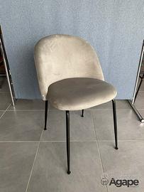 Sedia in velluto grigio