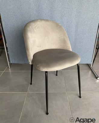 Sedia in velluto grigio