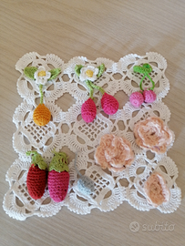 Bottoni vintage fatti a mano a uncinetto