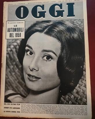 Rivista Oggi 1958. In copertina Audrey Hepburn.