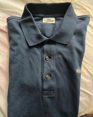Polo Lacoste Vintage Manica Corta Blu S