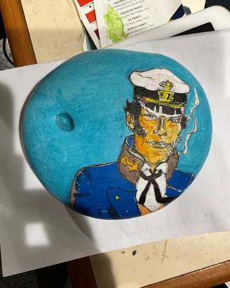 Sasso dipinto Corto Maltese