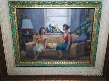 Dipinto olio su tavola di Mario Maresca Serra