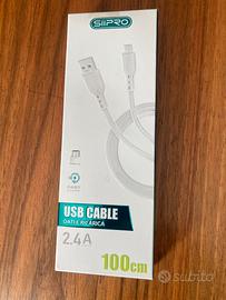 Cavo USB. Attacco micro. Lungh. 100 cm. Nuovo