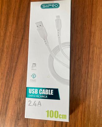 Cavo USB. Attacco micro. Lungh. 100 cm. Nuovo