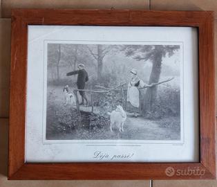 Quadro con stampa raffigurante scena campestre